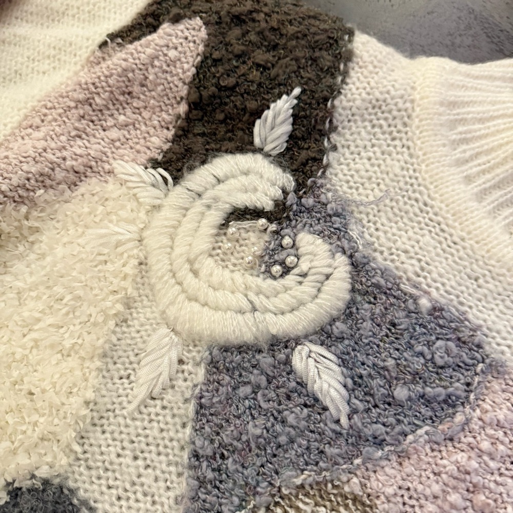 Vintage Donagain Elegant Patchwork Sweater - Crea… - image 2